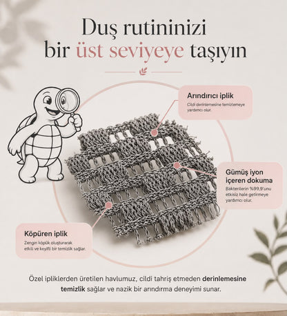 Peeling Etkili Antibakteriyel Duş Havlusu